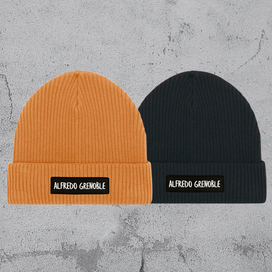 x) ACCESORIES - BEANIE (BLACK/ AUTUMN ORANGE)