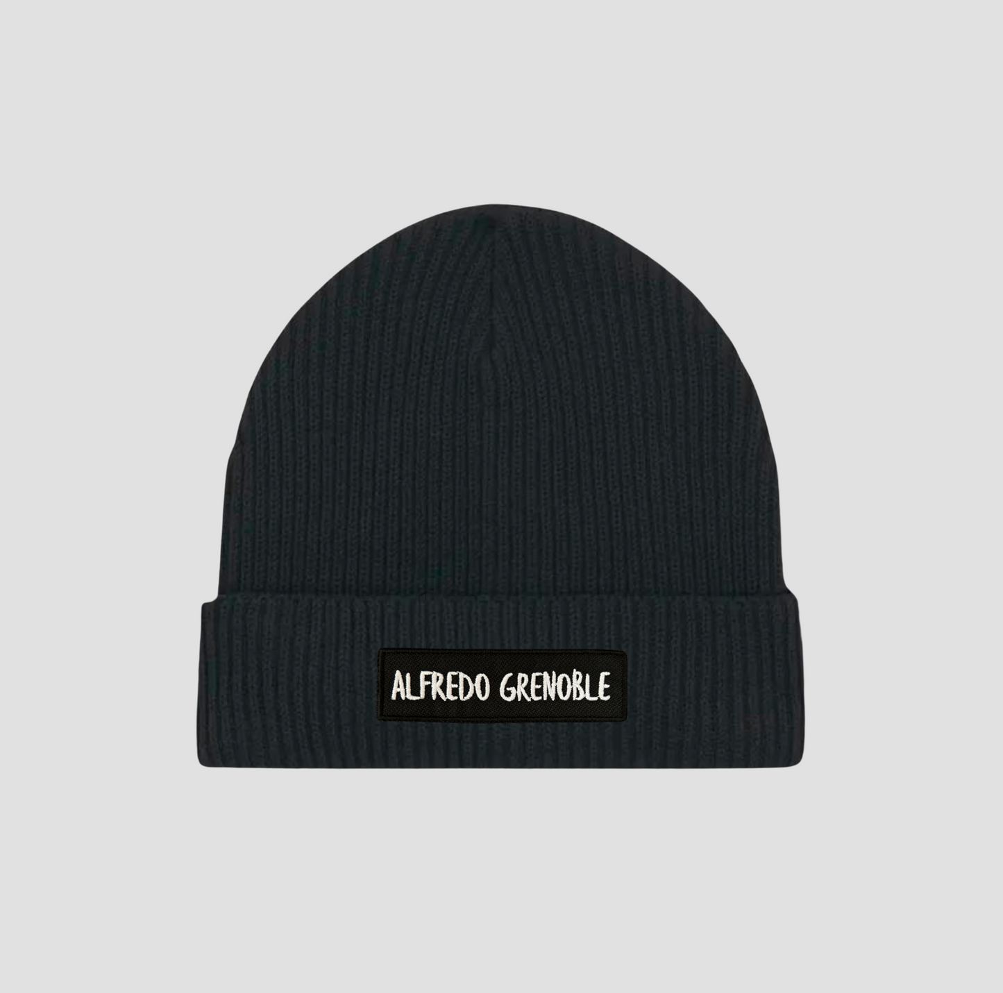 Autumn & Black Fisherman Patch Beanie